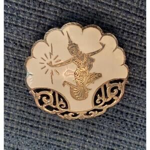 Siam Sterling Sliver Vintage Stamped Goddess Brooch Pin Authentic Stamped